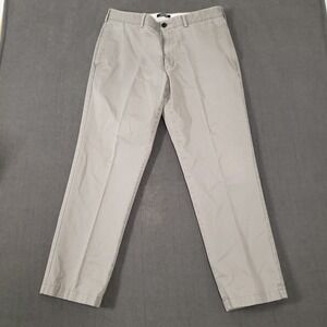 Lands End Tailored Fit Pants Mens Size 35 Gray No Iron Chino